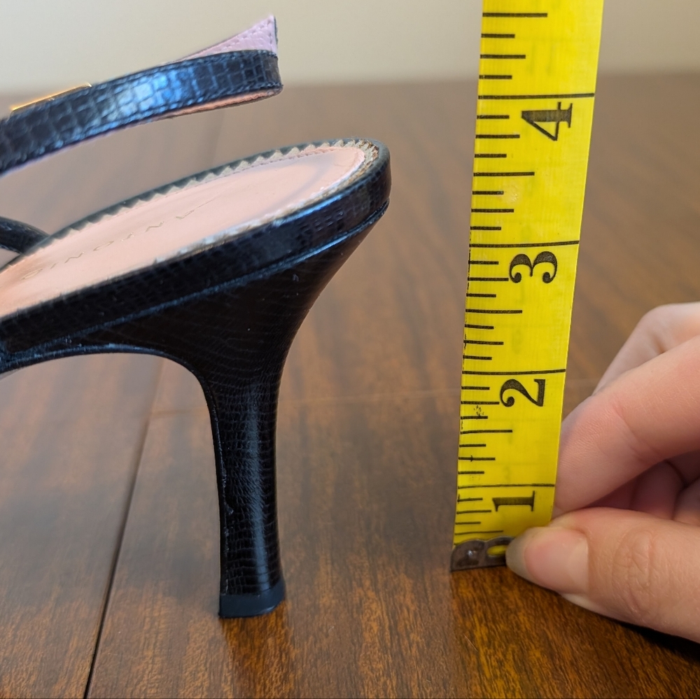 Antonio Melani Black strappy slingback sandal heels - Picture 7 of 7